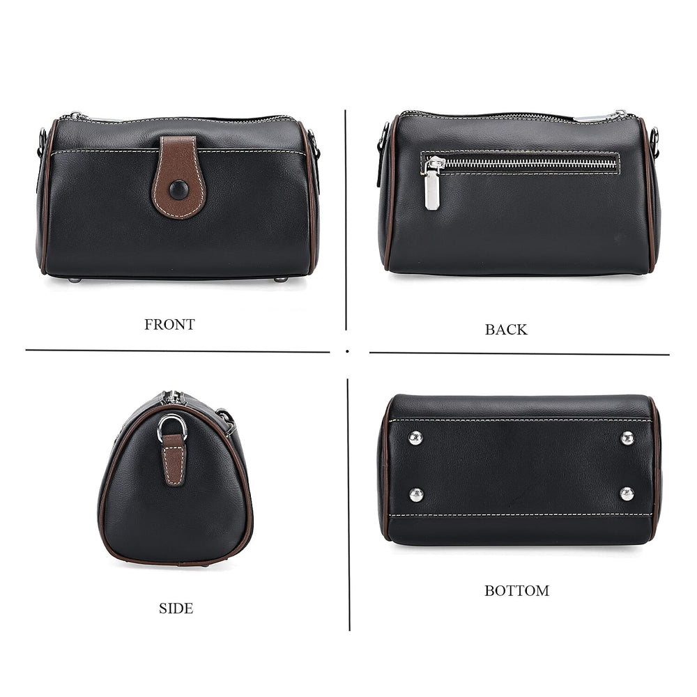 Closeout Deal - 100% Genuine Leather Crossbody Bag (Size 23x12x13 cm) - Black