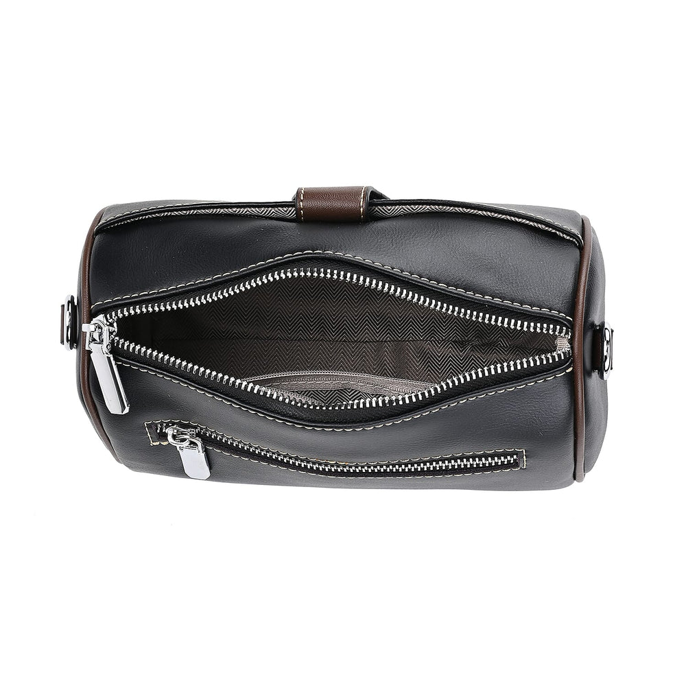 Closeout Deal - 100% Genuine Leather Crossbody Bag (Size 23x12x13 cm) - Black