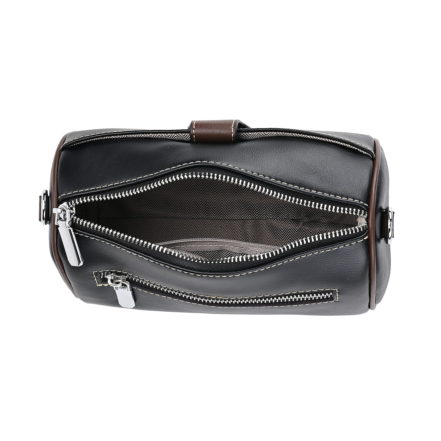 Closeout Deal - 100% Genuine Leather Crossbody Bag (Size 23x12x13 cm) - Black