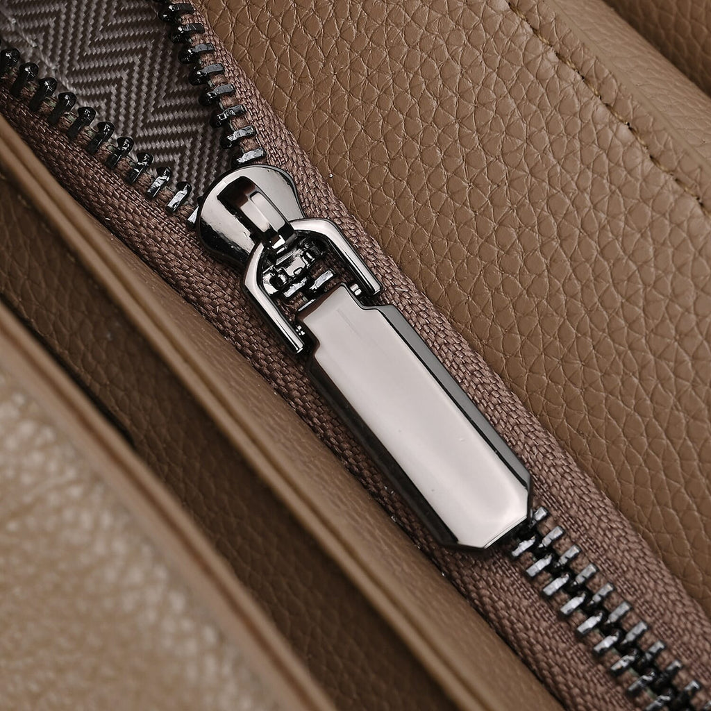 Genuine Leather Crossbody Bag (Size 25x11x22 cm) - Beige