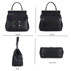 Genuine Leather Crossbody Bag  (Size 25x11x22 cm) - Black