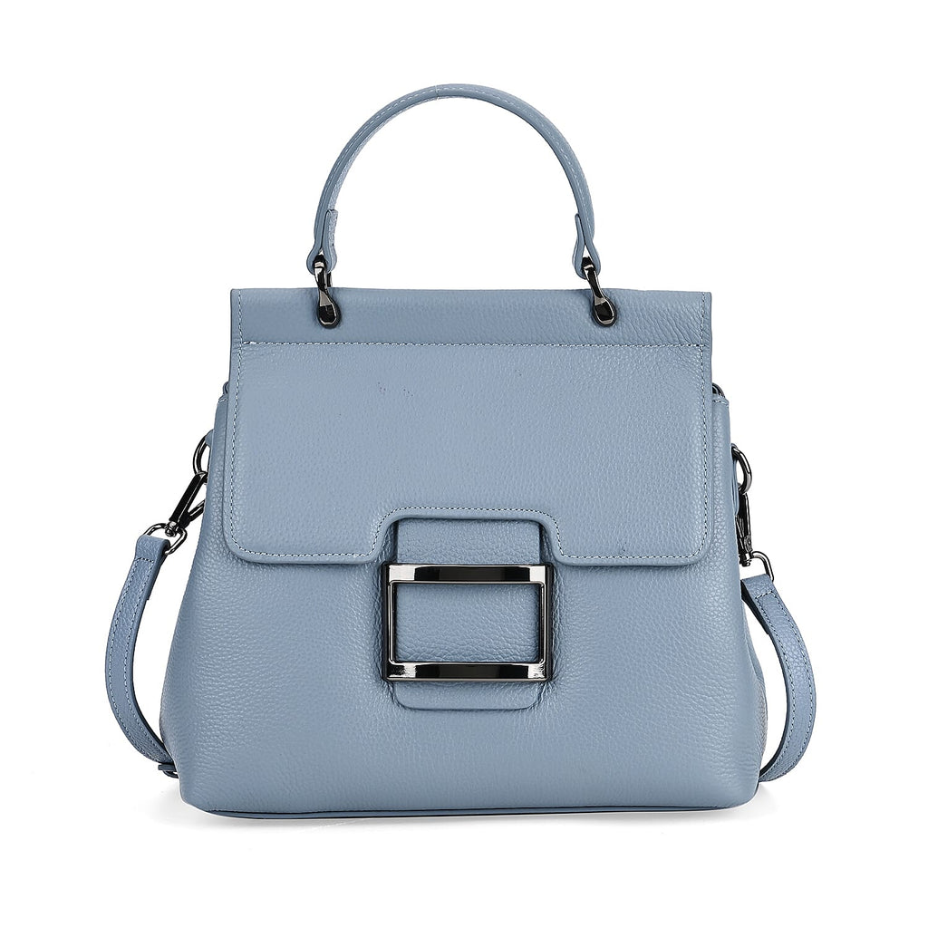 Genuine Leather Crossbody Bag (Size 25x11x22 cm) - Blue