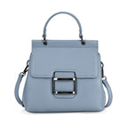 Genuine Leather Crossbody Bag (Size 25x11x22 cm) - Blue