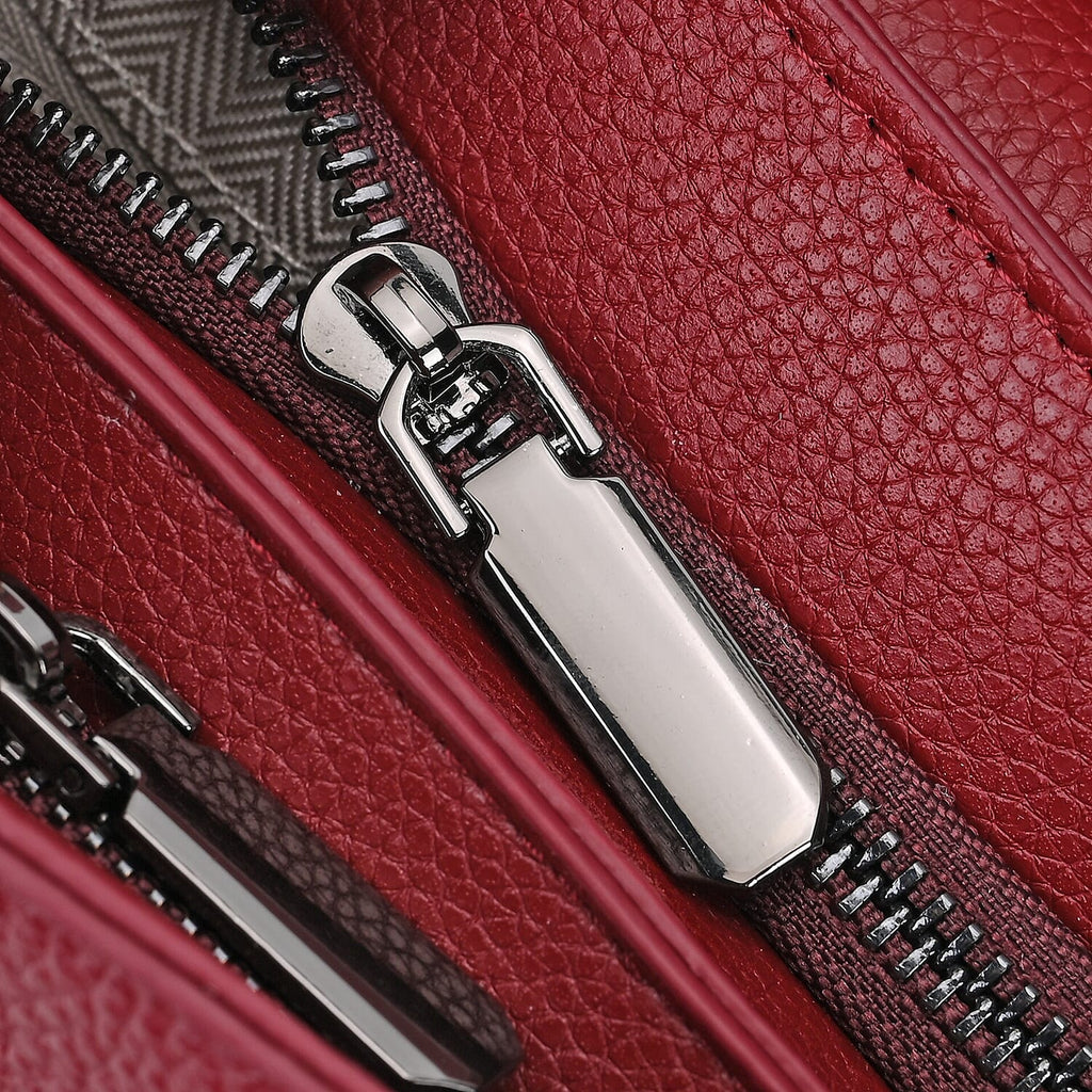 Genuine Leather Crossbody Bag (Size 25x11x22 cm) - Burgundy
