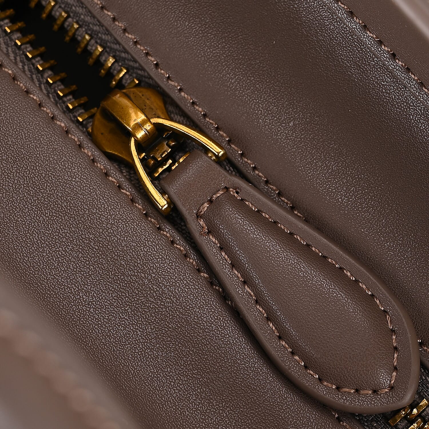 CLOSEOUT OFFER - DESIGNER INSPIRED - 100% Genuine Leather Crossbody Bag with Handle Drop - Beige - White