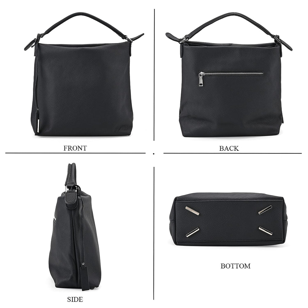 Closeout Deal- 100% Genuine Leather Bag - Black