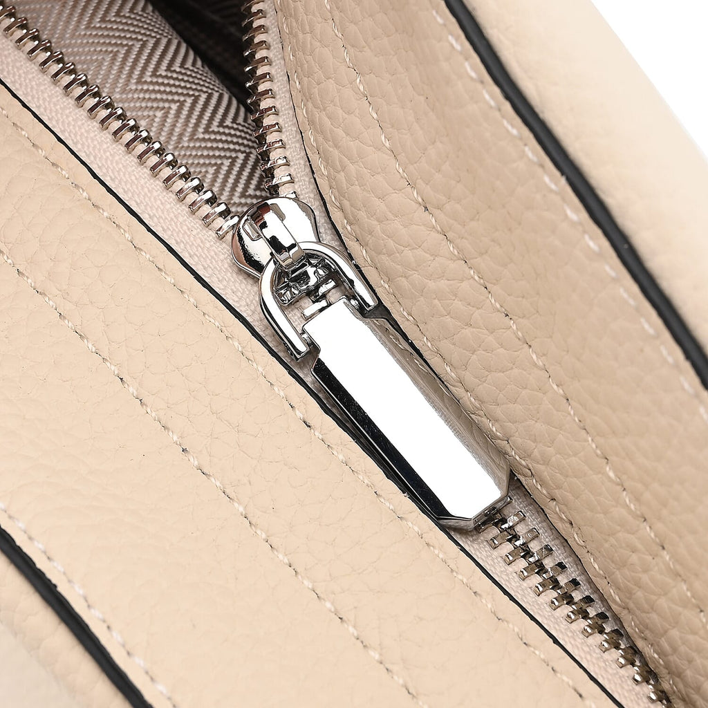 Closeout Deal- 100% Genuine Leather Hobo Bag - Cream