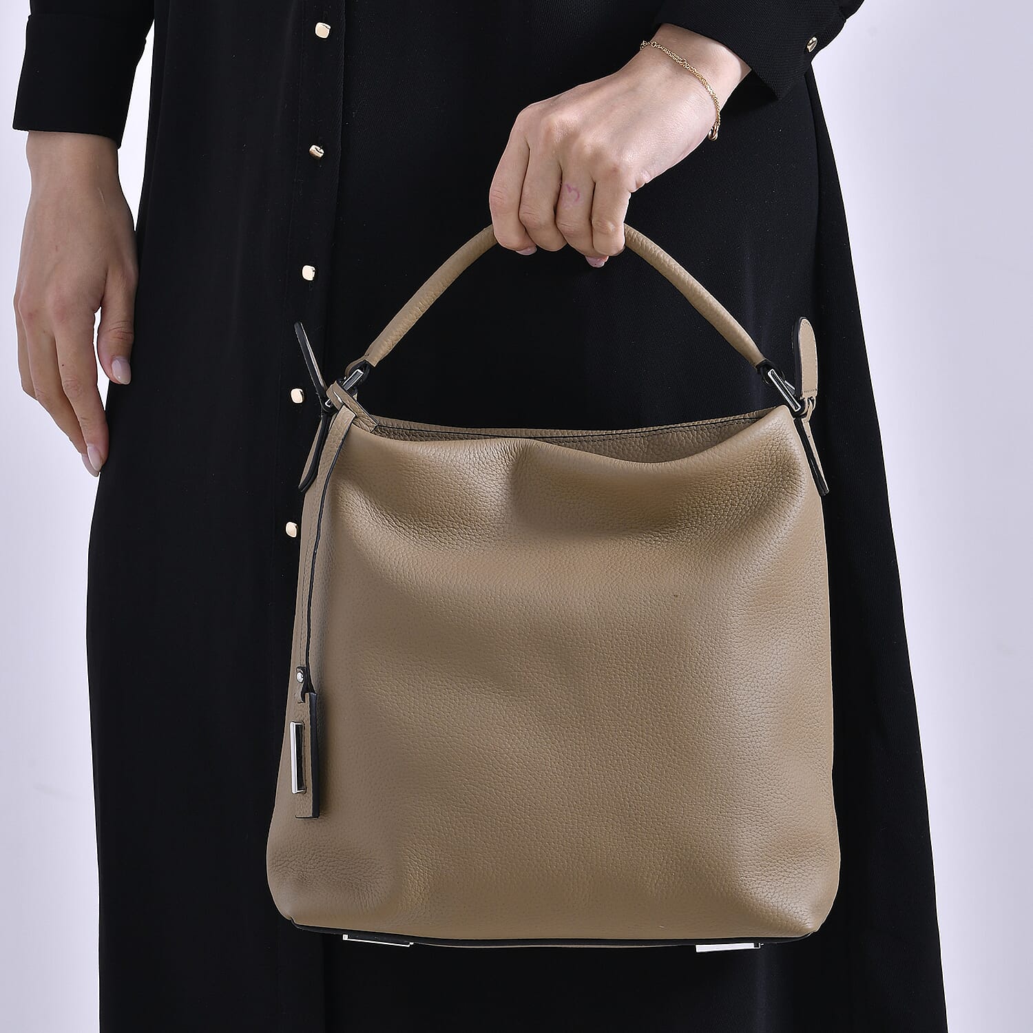Closeout Deal- 100% Genuine Leather Bag - Khaki