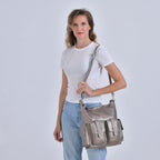 The Sumptuous Collection - Genuine Leather Crossbody Bag  - Beige
