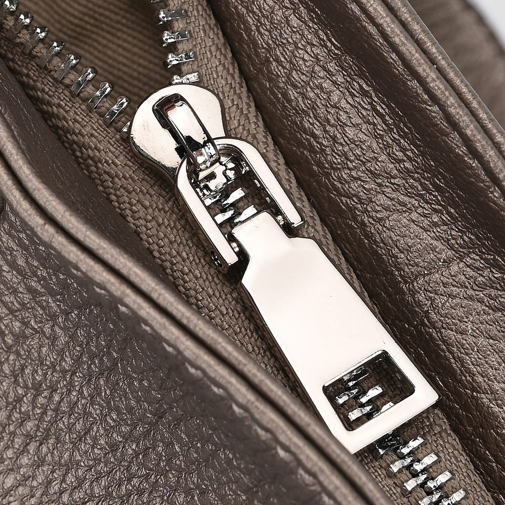 The Sumptuous Collection - Genuine Leather Crossbody Bag  - Beige