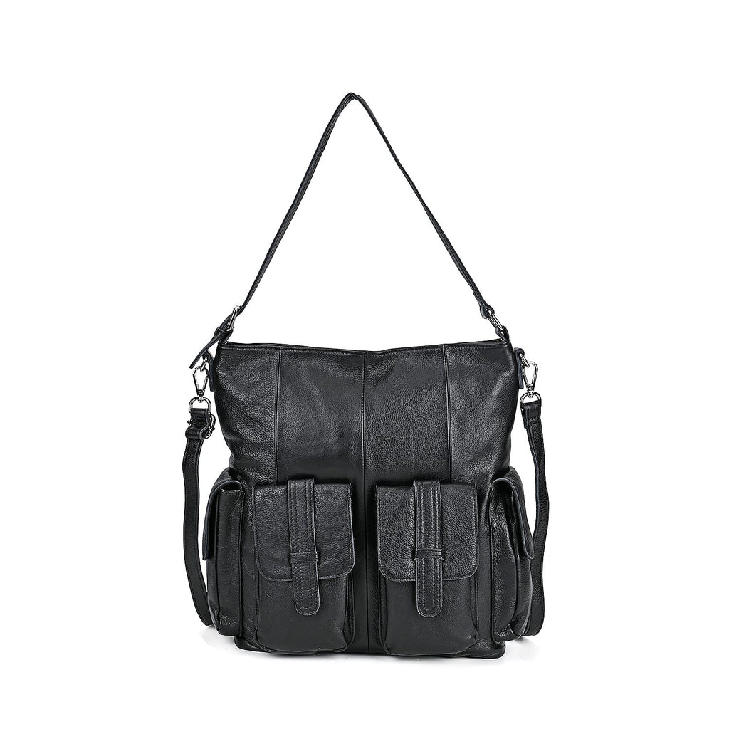 The Sumptuous Collection - Genuine Leather Crossbody Bag  - Black