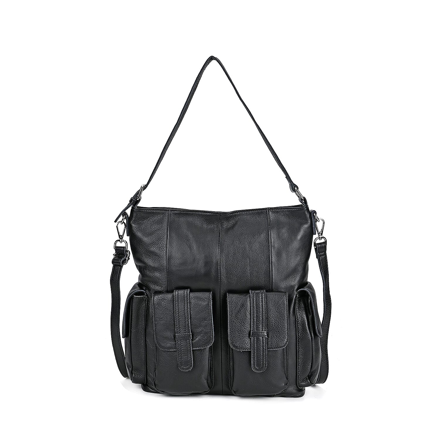 The Sumptuous Collection - Genuine Leather Crossbody Bag  - Black