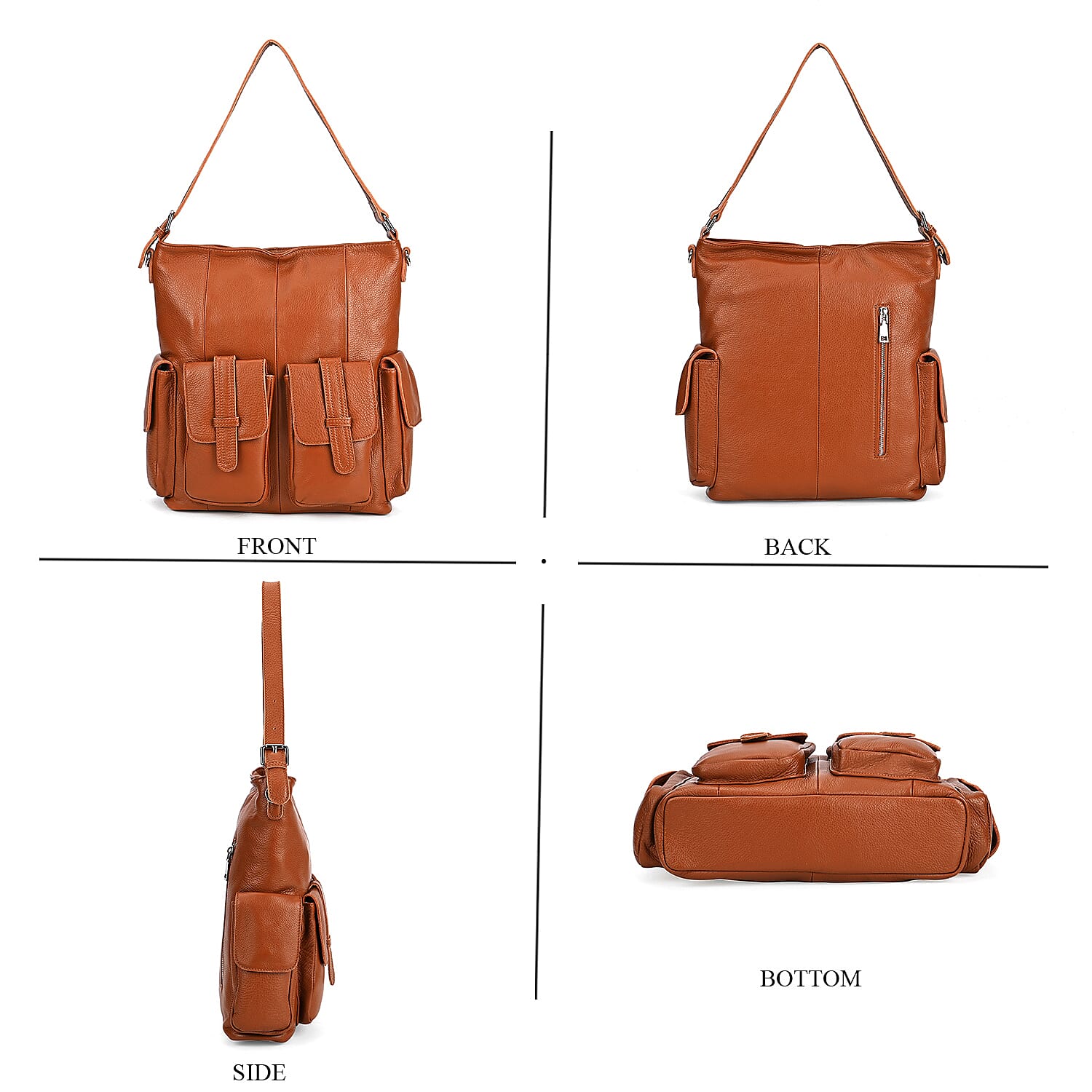 The Sumptuous Collection - Genuine Leather Crossbody Bag  - Brown