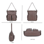 The Sumptuous Collection - Genuine Leather Crossbody Bag  - Coffee