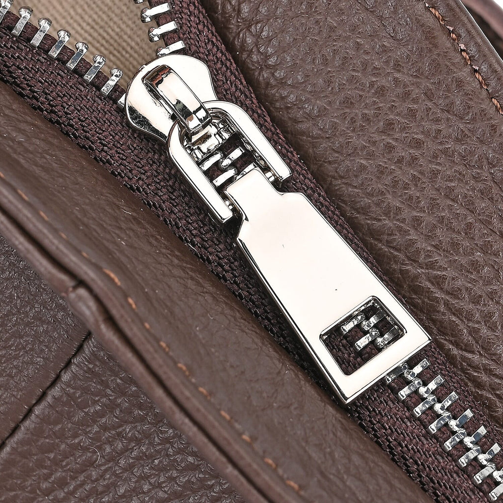 The Sumptuous Collection - Genuine Leather Crossbody Bag  - Coffee