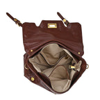 Vintage Boutique Collection - Genuine Leather Crossbody Bag - Chocolate