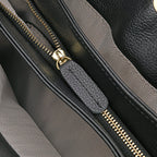 One Time Closeout Deal - 100% Genuine Leather Weave Patterned Crossbody Bag - Black