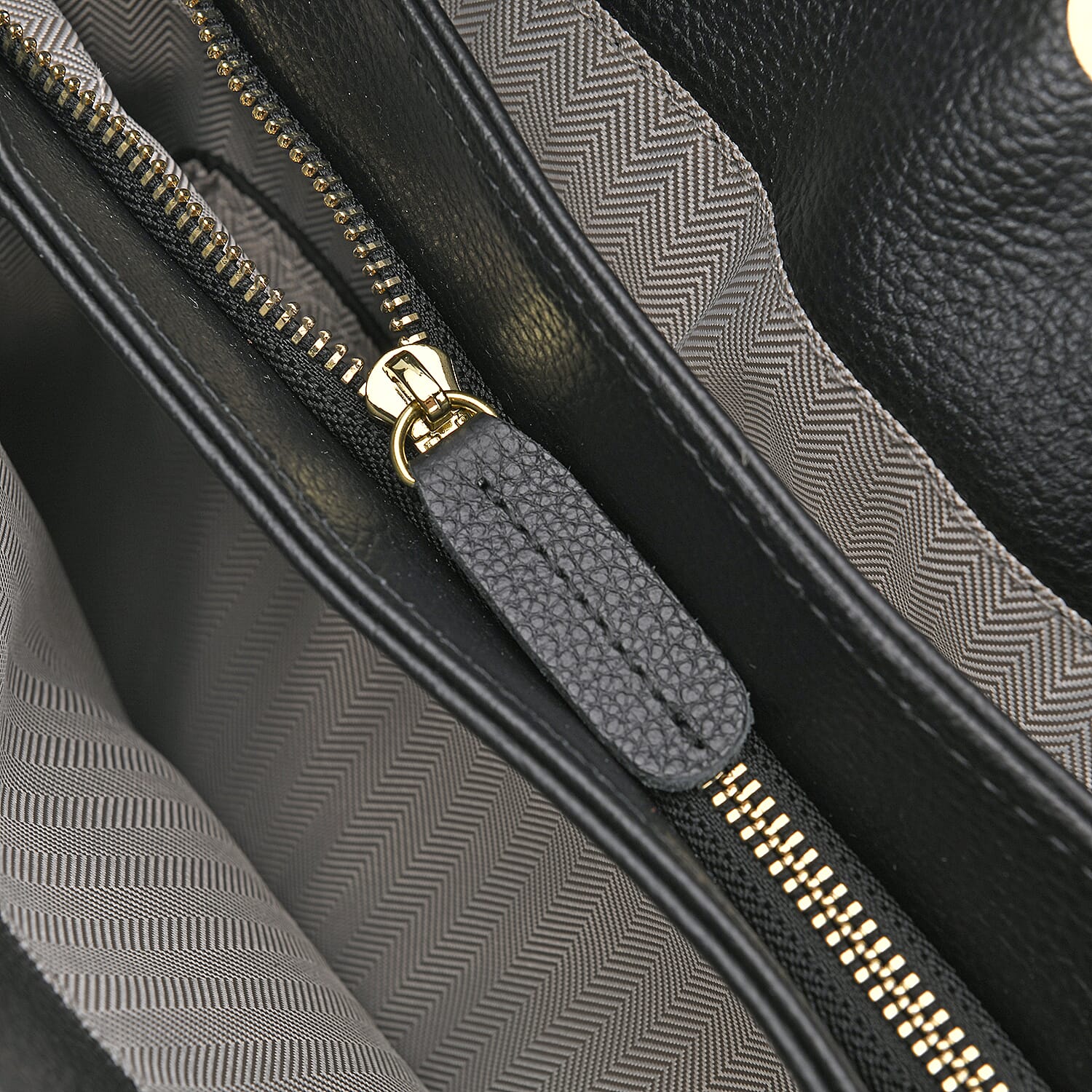 One Time Closeout Deal - 100% Genuine Leather Weave Patterned Crossbody Bag - Black