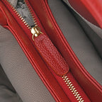 Closeout Deal - 100% Genuine Leather Weave Pattern Crossbody Bag - Burgundy