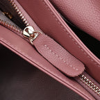 Closeout Deal - 100% Genuine Leather Weave Pattern Crossbody Bag - Pink