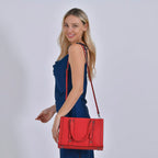 BLACK FRIDAY DOORBUSTER - Leather Crossbody HandBag - Red