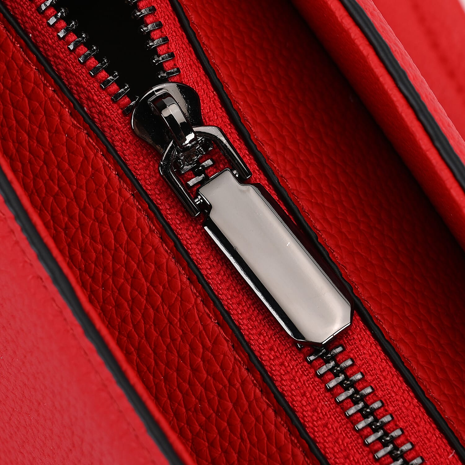 BLACK FRIDAY DOORBUSTER - Leather Crossbody HandBag - Red
