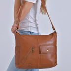 Genuine Leather Sumptuous Crossbody Bag - Tan