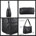 Leather Patterned Shoulder Bag (Size 36x17x30 cm) - Black & Black