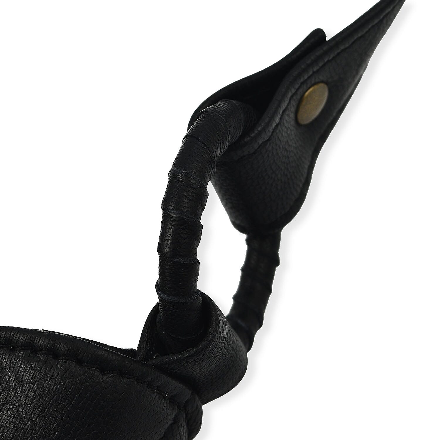 Set of 2 - Designer inspired 100% Genuine Leather Slouch Bag - Black