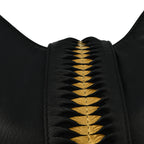 Set of 2 - Designer inspired 100% Genuine Leather Slouch Bag - Black