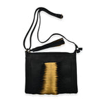 Set of 2 - Designer inspired 100% Genuine Leather Slouch Bag - Black