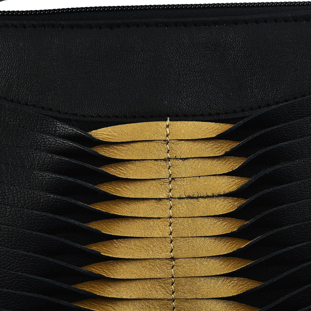 Set of 2 - Designer inspired 100% Genuine Leather Slouch Bag - Black