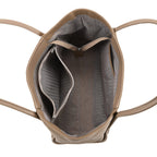 Genuine Leather Tote Bag - Beige