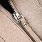 Genuine Leather Tote Bag - Beige