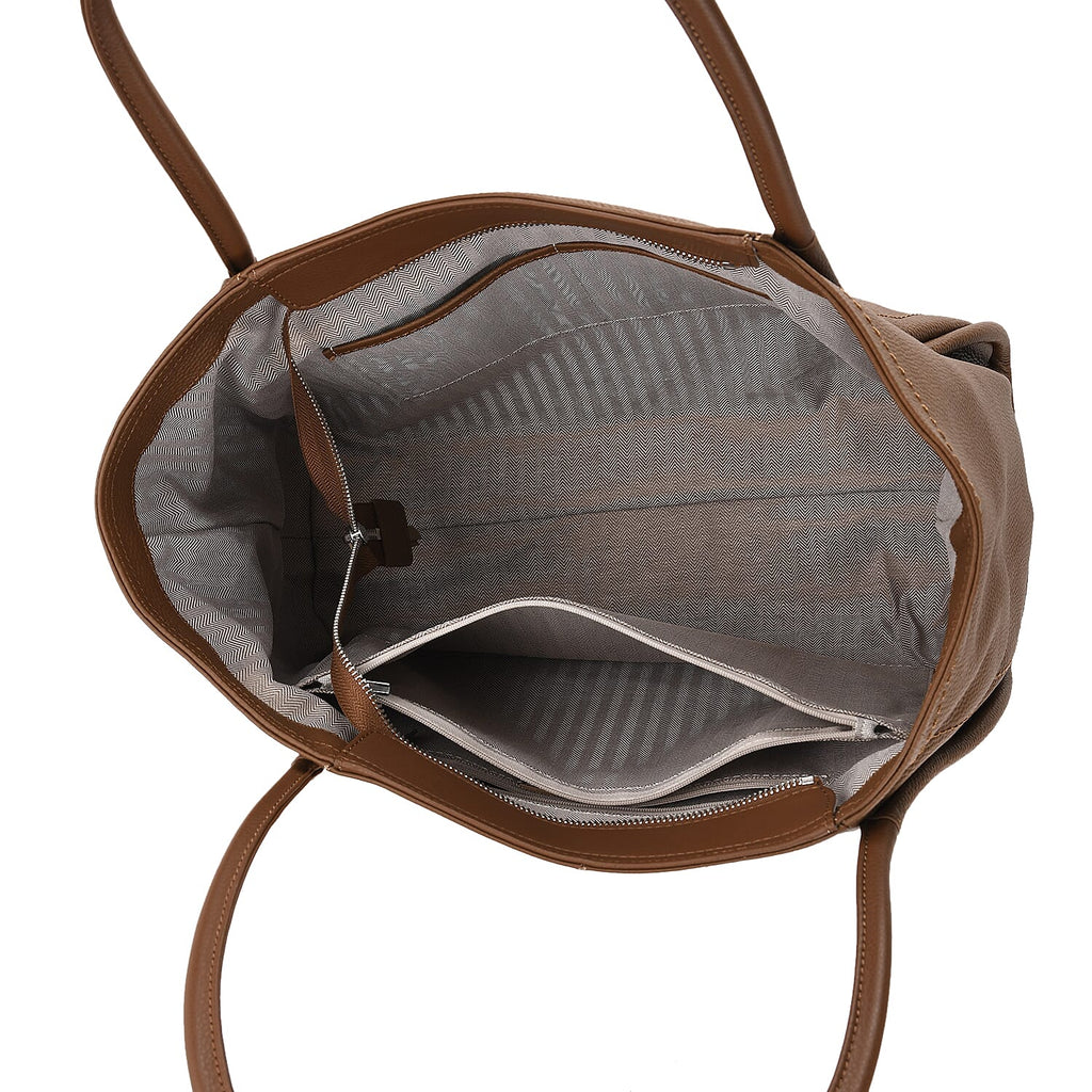 Genuine Leather Tote Bag- Brown