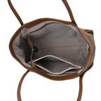 Genuine Leather Tote Bag- Brown