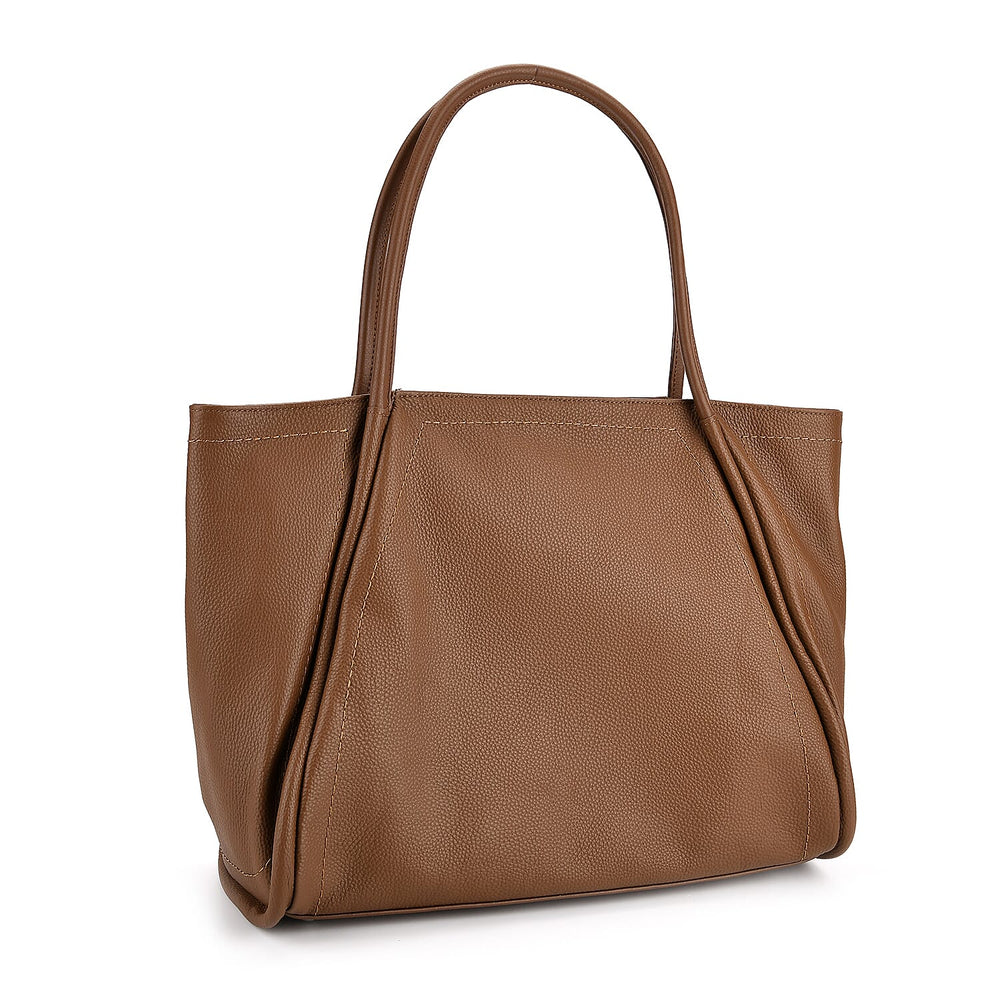 Genuine Leather Tote Bag- Brown