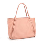 Genuine Leather Tote Bag - Pink