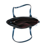 Designer Closeout Deal- Genuine Leather Handbag With Adjustable Leather Long Strap (Size 31x11x29 cm) - Navy