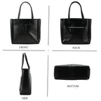 Closeout Deal Genunie Leather Tote Bag - Black