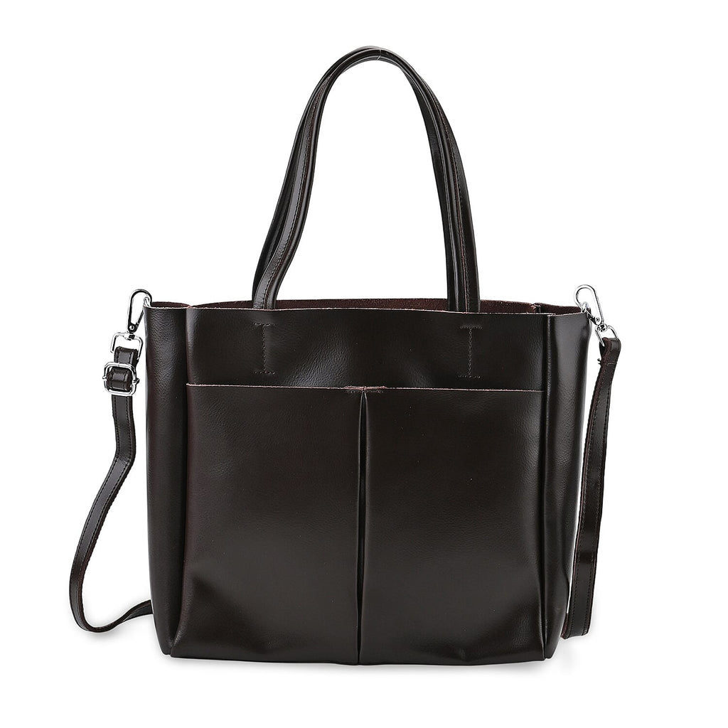Closeout Deal Genuine Leather Tote Bag - Espresso