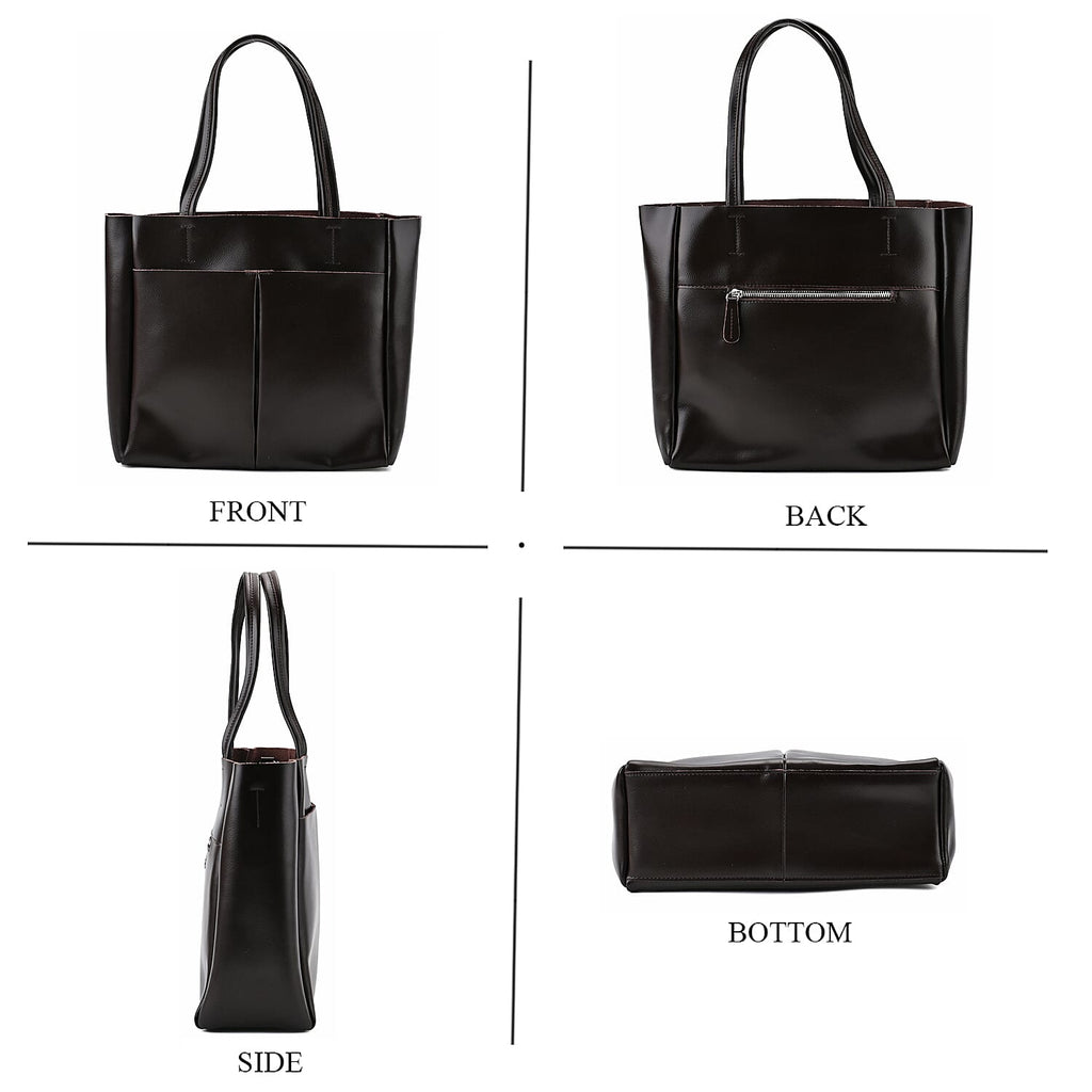 Closeout Deal Genuine Leather Tote Bag - Espresso