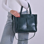 Closeout Deal Genunie Leather Tote Bag - Green