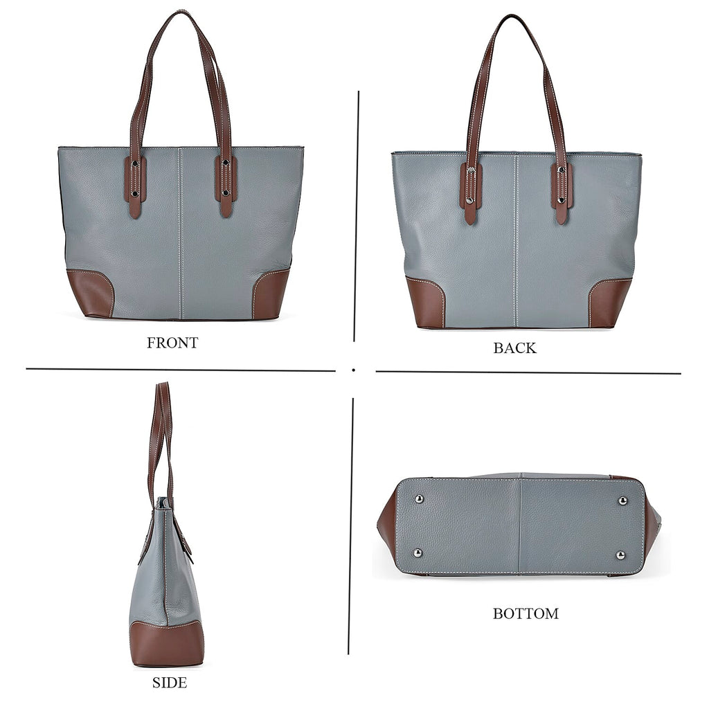 Designer Inspired - 100% Genuine Leather sumptuous Tote Bag (Size 32x12x29 cm) - Teal