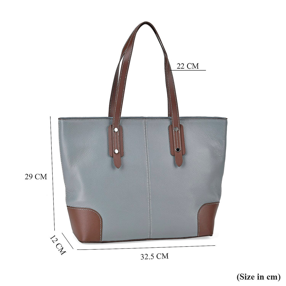 Designer Inspired - 100% Genuine Leather sumptuous Tote Bag (Size 32x12x29 cm) - Teal