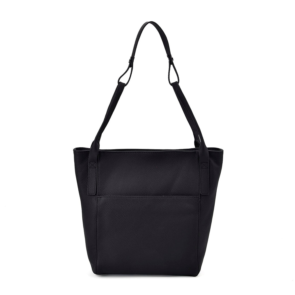 Leather Patterned Tote Bag (Size 34x14x29 cm) - Black & Pink