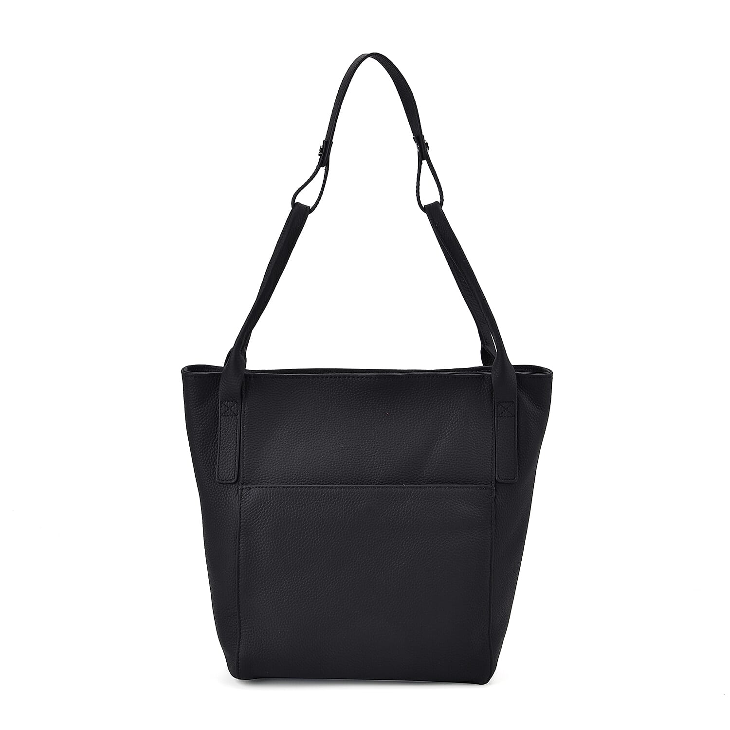 Leather Patterned Tote Bag (Size 34x14x29 cm) - Black & Pink
