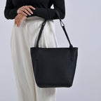 Leather Patterned Tote Bag (Size 34x14x29 cm) - Black & Pink