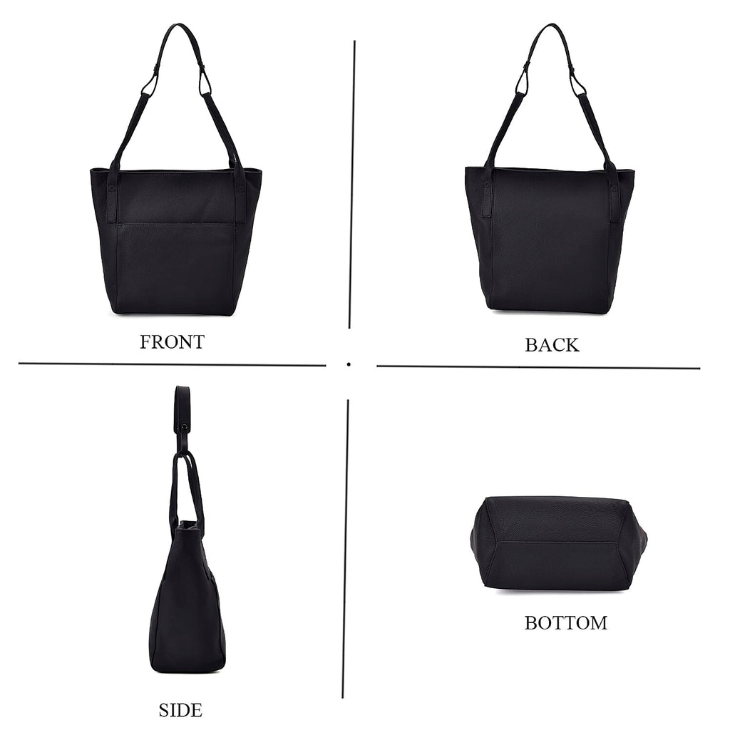 Leather Patterned Tote Bag (Size 34x14x29 cm) - Black & Pink