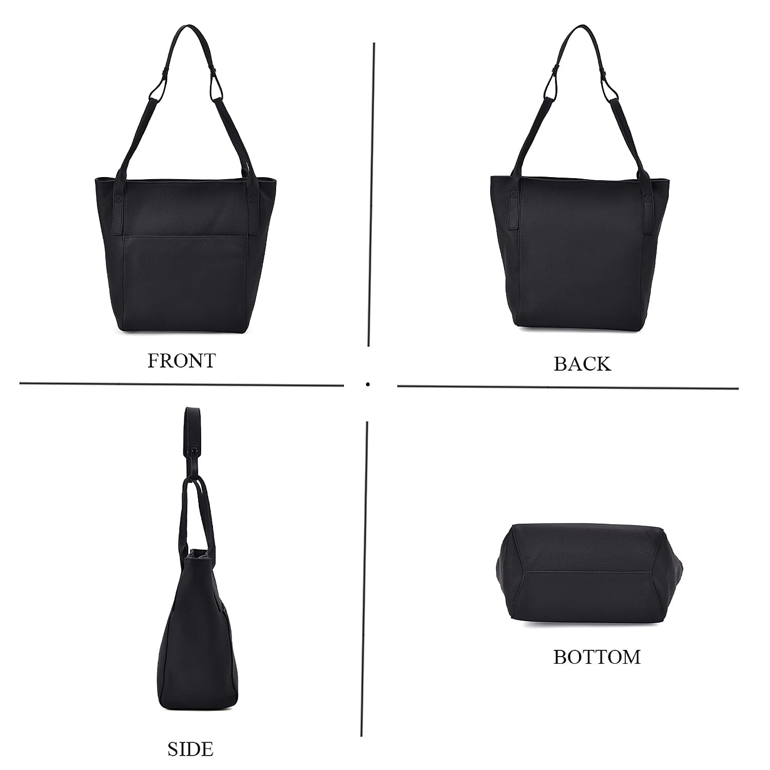 Leather Patterned Tote Bag (Size 34x14x29 cm) - Black & Pink